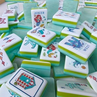 Jeu de Mahjong américain en acrylique, tuiles blanches, thème océan, sirène aux cheveux roux, Joker, coquillage, cabane de plage, cerf-volant, vente en gros, fournisseur d'usine