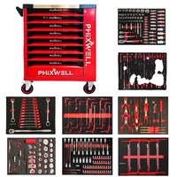 PHIXWELL Armoire à outils roulante classique à 8 tiroirs en fer et en métal avec ensemble d'outils pour la réparation automobile