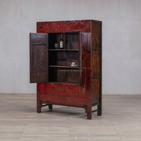 Armoire de rangement haute en bois massif TAILAI, style rétro chinois, design traditionnel, écologique, faite à la main, pour salon et appartement