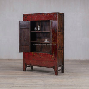 خزانة طويلة من الخشب الصلب بتصميم تقليدي صديق للبيئة مصنوعة يدويًا من تايلاي للتحف الصينية - Product Image 2