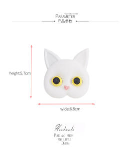 3D suave PVC lindo dibujos animados blanco negro gato pico de pato pinza de pelo japonés lindo pequeño accesorios para el cabello gato horquilla - Product Image 6