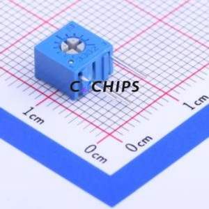 ตัวต้านทาน/โพเทนชิโอมิเตอร์แบบปรับได้สำหรับ3362S-1-503LF ผ่านชิ้นส่วนรู (THT)-3P, ตัวต้านทาน7x6.6มม. 50Kohm 10% 500 100mw pm/℃ - Product Image 1