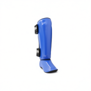 Protège-tibias HB SPORT en cuir PU bleu, équipement de protection professionnel pour les arts martiaux - Product Image 1