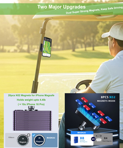 Potente soporte magnético para teléfono de carrito de <span class=keywords><strong>Golf</strong></span> para MagSafe iPhone 17 <span class=keywords><strong>Pro</strong></span> <span class=keywords><strong>Max</strong></span> Air 16 15 14 13 <span class=keywords><strong>12</strong></span> compatible con EZGO Club Car Yamaha Icon - Product Image 2