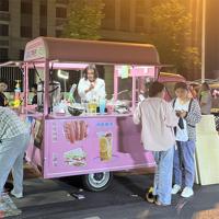 Tricycle Électrique de Restauration Rapide pour Crèmes Glacées, Remorque Mobile de Vente de Snacks à Carrosserie Fermée pour Centres Commerciaux, Événements et Parcs d'Attractions