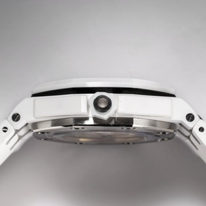 Relojes Mecánicos para Hombre, Reloj de Metal, Estilo Moderno, Reloj Automático de Lujo para Hombre, Cerámica Blanca de 42 mm, Correa de Buceo de Goma - Product Image 3