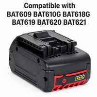 Baterai Pengganti Lithium Ion 18V Kompatibel dengan Perkakas Listrik Tanpa Kabel BAT618 BAT609 BAT610G BAT618G