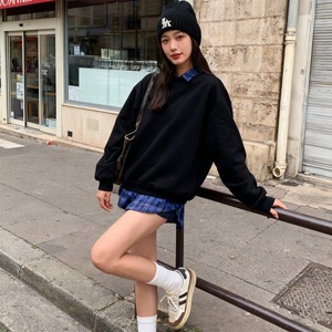 TKAN545D Sweat-shirt à capuche surdimensionné en molleton 100% coton de haute qualité personnalisé pour femmes, manches longues, col rond - Product Image 1