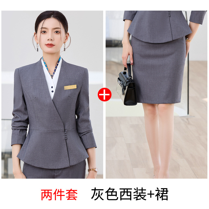 Two-piece gray suit dress