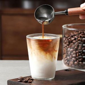 Custom High Quality 15 30Ml Stainless Steel Long Walnut Wooden Handle <b>Spoon</b> Coffee Scoop Measuring <b>Spoons</b> - Product Image 2