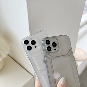 Custodia per telefono a portafoglio in TPU morbido antiurto colorato trasparente Anti <span class=keywords><strong>giallo</strong></span> per <span class=keywords><strong>iPhone</strong></span> 14 11 12 Mini 13 Mini XS Max <span class=keywords><strong>XR</strong></span> con porta carte di credito - Product Image 3