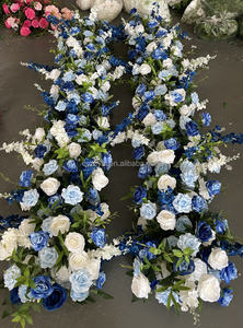 热卖皇家蓝色人造婚礼派对装饰跑步者带过道花婚礼装饰 - Product Image 2