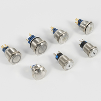 Interrupteur à bouton-poussoir métallique à verrouillage momentané 12mm 16mm 19mm 22mm 25mm IP67 étanche pour démarrage/arrêt automobile