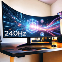 Moniteur de jeu incurvé LCD 5K 49/19 pouces 1 ms 120/165 Hz avec synchronisation adaptative/lumière bleue faible, écran PC avec support relevable et rotatif
