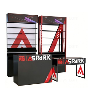 Exhibidor de Tabaco, Mueble Metálico con Vitrina Trasera con Cerradura y Estantes para Tienda de Cigarrillos - Product Image 2
