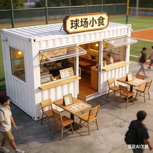 ร้านค้าสำเร็จรูปสำหรับแฟนฟุตบอล บ้านคอนเทนเนอร์สำเร็จรูปสำหรับขายสินค้าในสนามกีฬา - Product Image 2