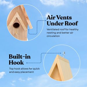 Nichoir en bois fait main à peindre, poulailler Cardinal <span class=keywords><strong>Rennes</strong></span>, nichoir suspendu, décoration de jardin et de cour - Product Image 3