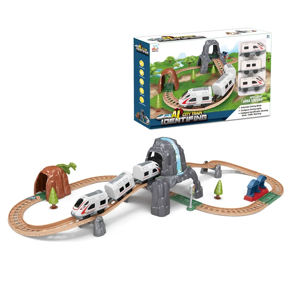 Новинка 2022, собранный Электрический индукционный Железнодорожный трек «сделай сам», игрушки для строительства железной дороги, локомотивный набор с подсветкой и звуком