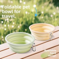 Bol pour animaux de compagnie pliable et portable en élastomère thermoplastique, base antidérapante, étanche, pour l'alimentation en eau et en nourriture en extérieur, pliable