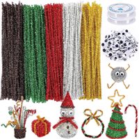 100 pièces de nettoyeurs de tuyaux en métal écologiques pour Noël, décorations DIY fantaisie, loisirs créatifs, projets artistiques, couleurs assorties, pour activités parent-enfant