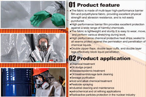 Anti sülfürik asit ağır kimyasal Peneturation tipi 3 güvenlik tulumları tulum endüstriyel koruyucu kıyafet - Product Image 5