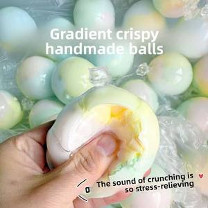 Xiaohongshu-style Crispy Handmade Plastic <b>Squeeze</b> Toy for Stress Relief Slow-rebound Wax <b>Ball</b> Venting Clay Noisy <b>Ball</b> - Product Image 2