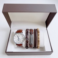 Eyki, logo personnalisé, bracelet en cuir, montres OEM à mouvement mécanique, ensemble de montres automatiques avec bracelet en cuir