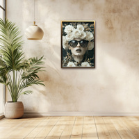 Impression numérique sur toile encadrée 40x50cm, motif floral révélateur de beauté féminine, couleurs multiples, impression numérique sur toile, peinture à l'huile, moderne, tendance