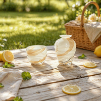 Bouteille diffuseur à roseaux cylindrique en verre écaille de tortue, artisanale et personnalisable, avec bouchon couronne, vide et scellée, pour huiles essentielles et parfums d'intérieur