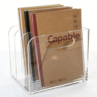 Organiseur de documents A4 en acrylique transparent à 3 compartiments, type support, écologique, pour bureau, maison, école - OEM usine
