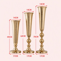 Vase à fleurs en fer doré de style européen, centre de table de mariage, marqueur d'allée pour la décoration de la maison et des hôtels