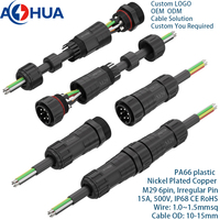 Conector de Alimentación Impermeable IP68 de 6 Pines, 15A, 1.0mm², 1.5mm², Conector de Cable Eléctrico