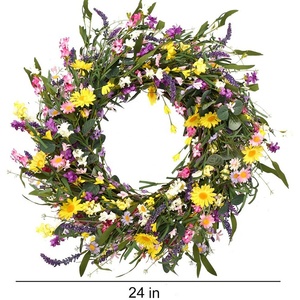 <span class=keywords><strong>Couronne</strong></span> décorative 24 "<span class=keywords><strong>Couronne</strong></span> <span class=keywords><strong>de</strong></span> lavande marguerite Belle <span class=keywords><strong>couronne</strong></span> artificielle <span class=keywords><strong>de</strong></span> printemps et d'été pour porte d'entrée ou décoration intérieure - Product Image 1