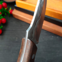 Couteau de boucher à lame fixe forgé à la main, manche en bois, étui en cuir portable, outil de découpe de viande pour le camping en plein air