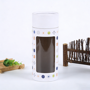 Emballage en tube de papier biodégradable et recyclable, imprimé avec logo personnalisé, fenêtres transparentes pour café, thé et boissons - Product Image 6