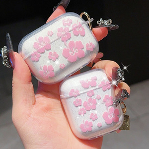Étui <span class=keywords><strong>Airpods</strong></span> à paillettes avec motif de fleurs Housse de protection pour <span class=keywords><strong>Airpods</strong></span> 1/2/3/4Pro Deux styles de mode - Product Image 2