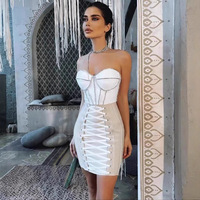 Robe moulante bandage sans manches, respirante, à découpes, taille naturelle, style simple et tendance pour l'été, grande quantité en stock