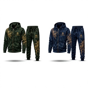 Survêtement à capuche pour homme Long Mission, imprimé camouflage, manches longues, fermeture éclair, vêtement décontracté, respirant, 100% coton, coupe classique pour l'hiver - Product Image 4