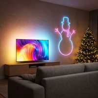 Ruban lumineux néon TSINYE RGB, contrôle par application Bluetooth, changement de couleur, USB, 5 m, découpable, dimmable, pour salle de jeu, rétroéclairage TV, décoration de fête