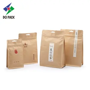 DQ PACK Wholesale Kraft Pater zipper zip lock Pouch Bag for Food Nut Coffee Tea Packaging Supplier