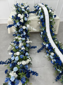 热卖皇家蓝色人造婚礼派对装饰跑步者带过道花婚礼装饰 - Product Image 4
