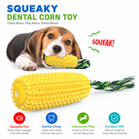 Jouet couineur en TPR durable et indestructible pour chien, bâtonnet de maïs résistant pour le nettoyage des dents, idéal pour les mâcheurs agressifs