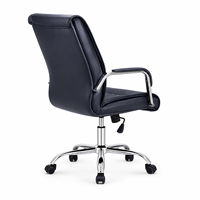 Chaise de bureau de direction ergonomique moderne en cuir PU avec accoudoirs chromés, roulettes pivotantes, hauteur réglable - Chaise de patron de luxe