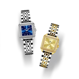 BS Bee Chị 1754 Thời Trang Vuông Phụ Nữ Thạch Anh Đồng Hồ Không Thấm Nước IP Mạ Đồng Hồ Đeo Tay Thép Không Gỉ Ban Nhạc Phụ Nữ Đồng Hồ - Product Image 2