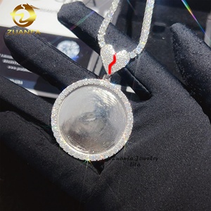 Nuovo Arrivo Ciondolo Personalizzato Hip Hop in Argento 925 a Forma di Cuore Spezzato con Foto e Moissanite - Product Image 6