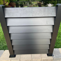 Panneaux de clôture de jardin horizontaux en alliage d'aluminium noir 2026, revêtement poudré, 1,8 m, faciles à assembler, sans creuser, pour l'intimité, design moderne 3D