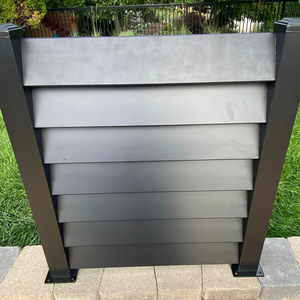 Panneaux de clôture de jardin horizontaux en alliage d'aluminium noir 2026, revêtement poudré, 1,8 m, faciles à assembler, sans creuser, pour l'intimité, design moderne 3D - Product Image 4