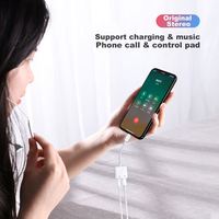 Compatible con el sistema IOS para cargar y auriculares Divisor 2 en 1 para iPhone Adaptador convertidor de cable de audio