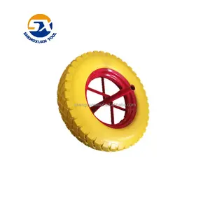 Solid Wheelbarrow Pu Wheel Flat Free Wheel No Noise Wheel With Steel Rim And Various Color