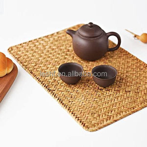 Klassische Rechteckige Gewebte Stoff-Tischsets aus Korbgeflecht & Natürlichem Seegras 43 cm x 30 cm 5 mm Dick Umweltfreundliche Esstisch-Matten - Product Image 1